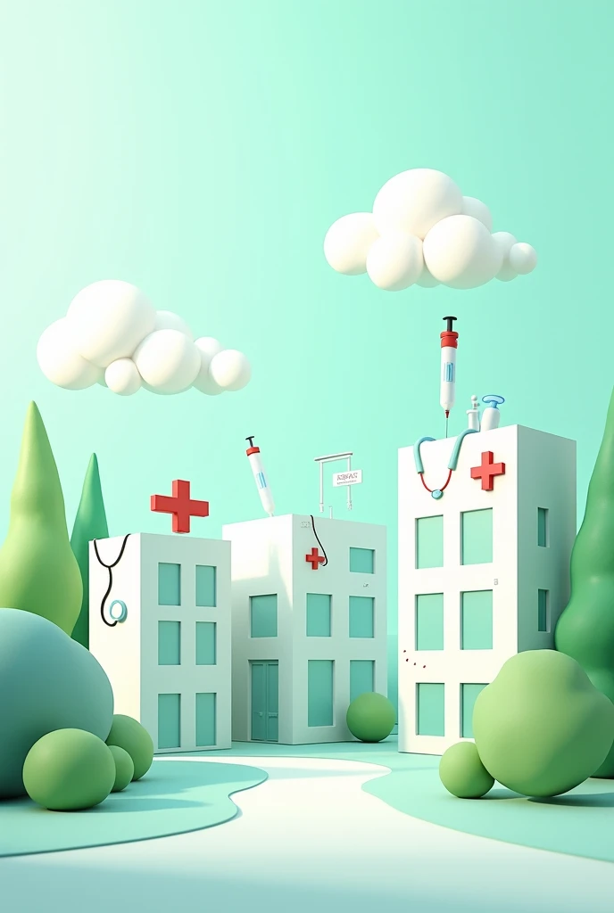 Seagreen and white color with hospital icons 

