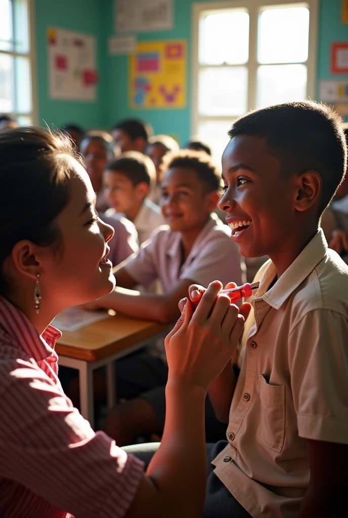  Teacher opened 13 years old boy's mouth