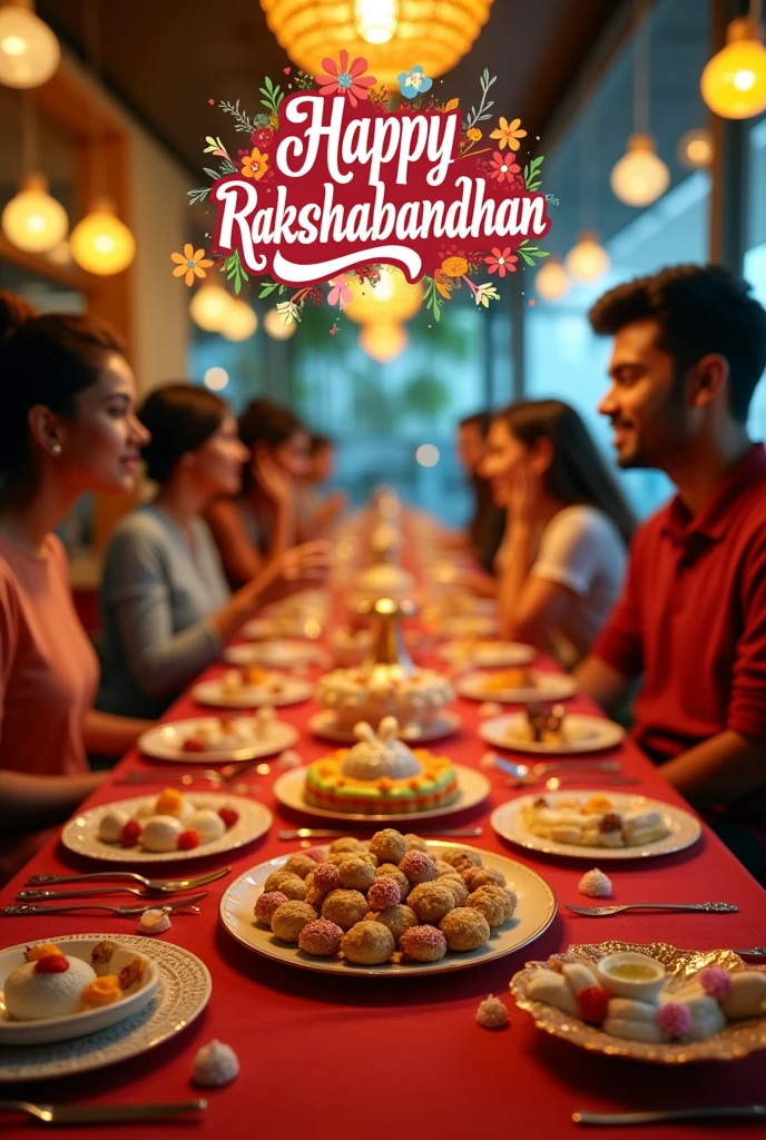 Generate a image of rakhi's mentioning cafe pollywood and happy rakshabandhan