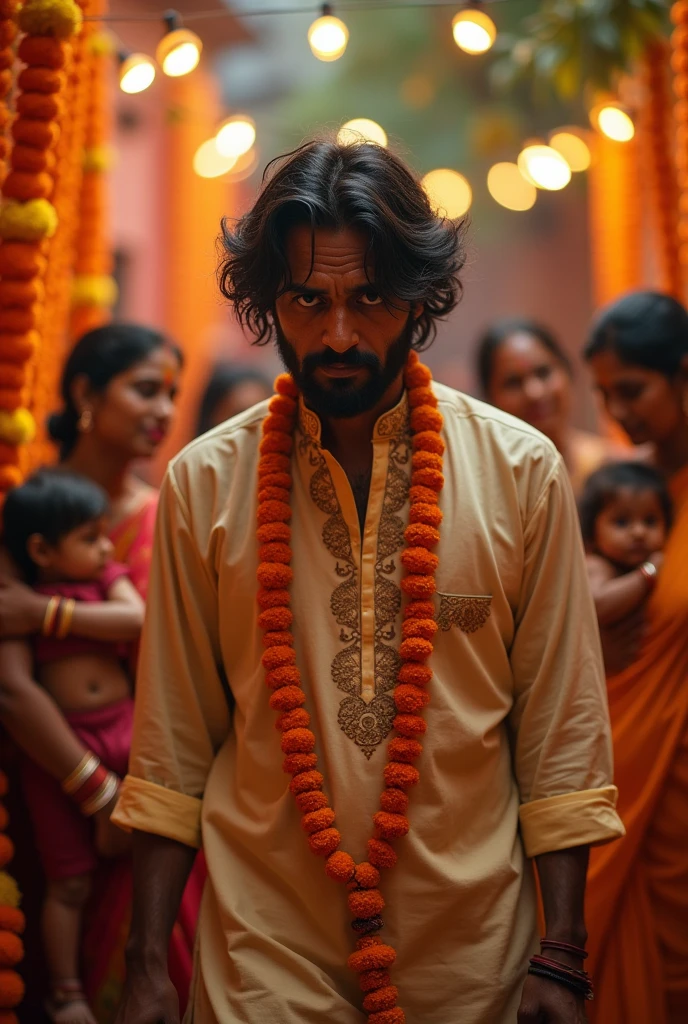 A 25 years old boy away crying, leaving behind a large family and our wife in Indian style 