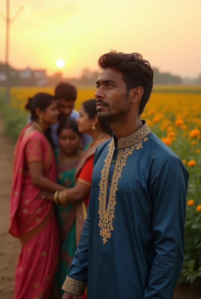 A 25 years old boy away crying, leaving behind a large family and our wife in Indian style