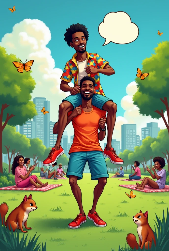 A picture of uche montana sitting on a man's face 