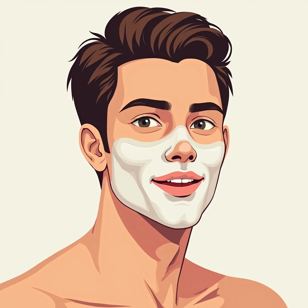 An illustration skin care male Handsome