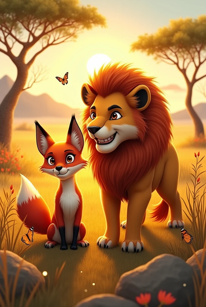 Fox and lion