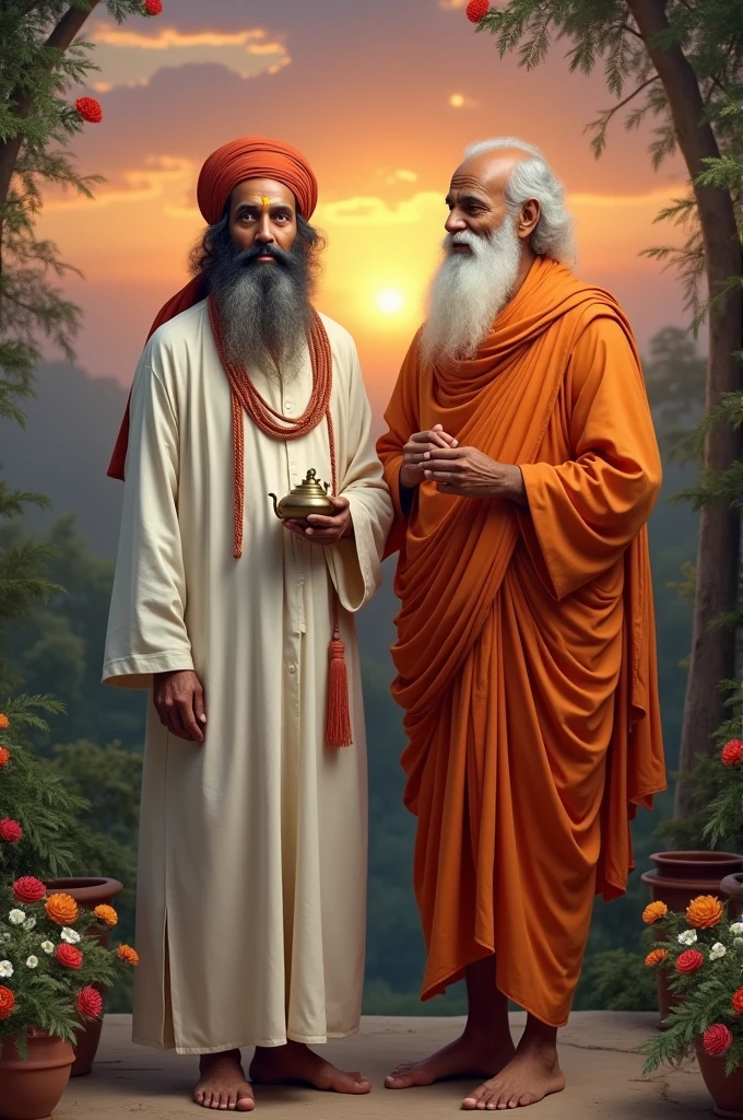 Sai baba of shirdi standing with swami samartha maharaj of akkalkot