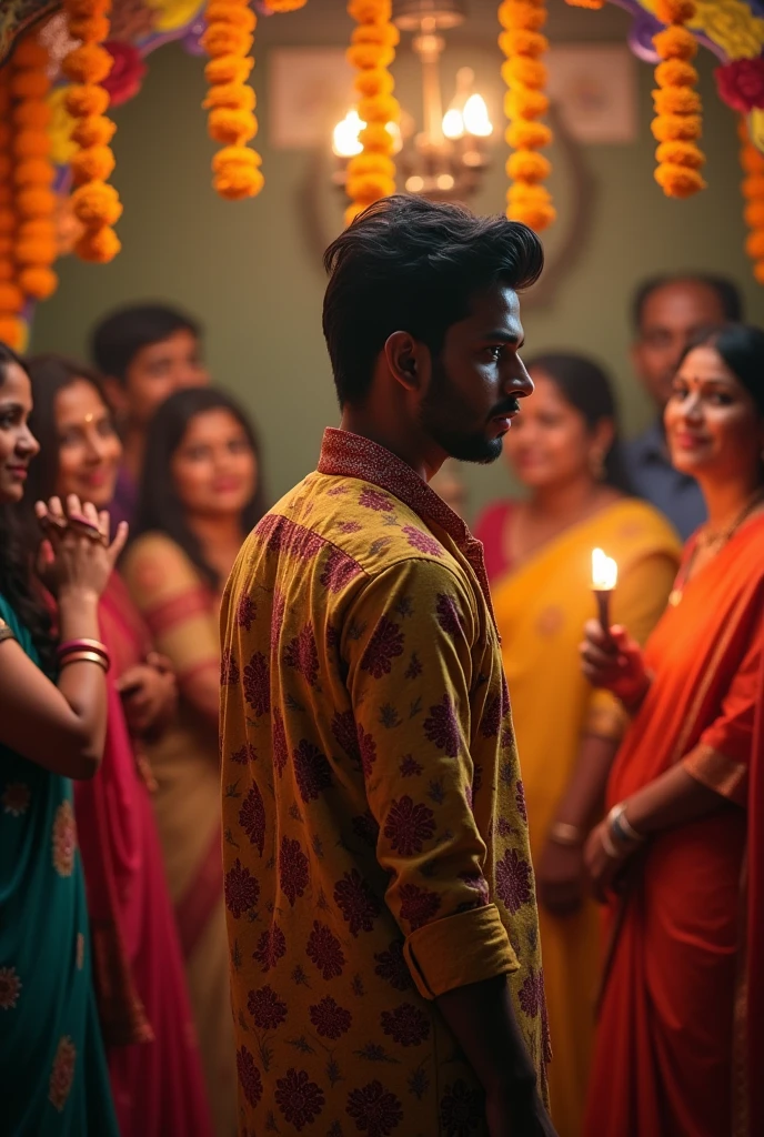 A 25 years old boy away crying, leaving behind a large family and our wife in Indian style