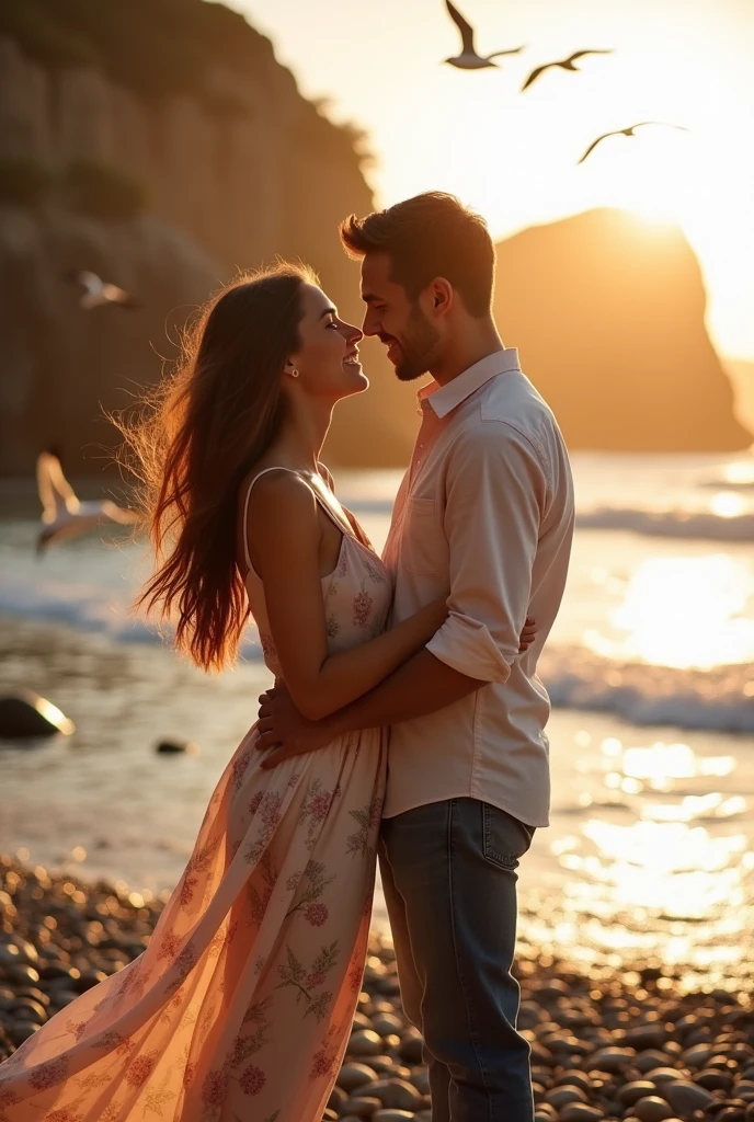 A realistic image of a couple doing romance