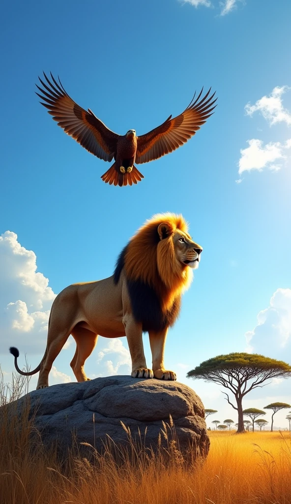 Lion and eagle