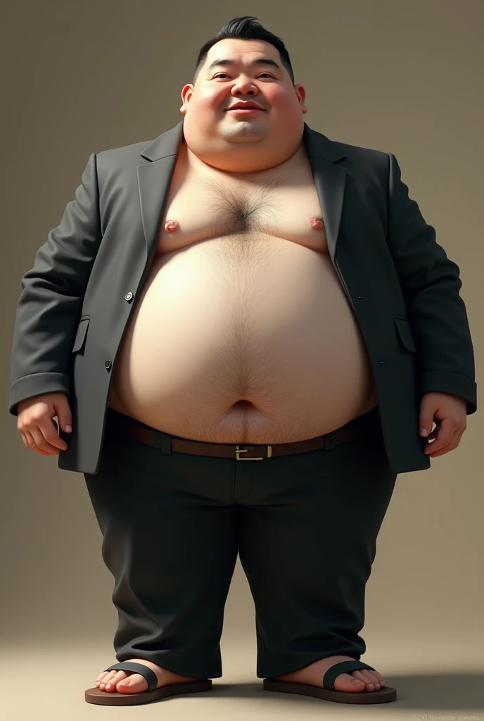 Photorealistic middle-aged obese Japanese male、Single eyelid、6 heads、50th Generation、Metabolic、Short black mustache、Short black buzz cut、Square face、whole body、Fatが着いたマッスルベア、Homosexuals、太いチンポがHaving an erection、Full Body、Fat and hulking、Masturbating、Thick and short legs、thick and short arms、Thick face、Thick and round waist、Fat Belly、Dark, tanned skin、Bodybuilder、Hairy、Thick waist、Thick boar neck、A firm and plump body、Masturbating、Is ejaculating、Having an erection、Receding hairline、Middle Age、He's in a suit but not wearing a tie.、He's wearing sandals、Yellow race and dark skin、Metabolic、father、Father、father、Fat、Thin hair、has narrow eyes、The body is glistening with sweat、Dazzling summer sunshine、Erotic、whole bodyで驚いているポーズ