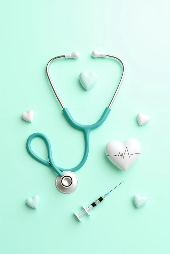 Seagreen and white color with hospital icons proffessional