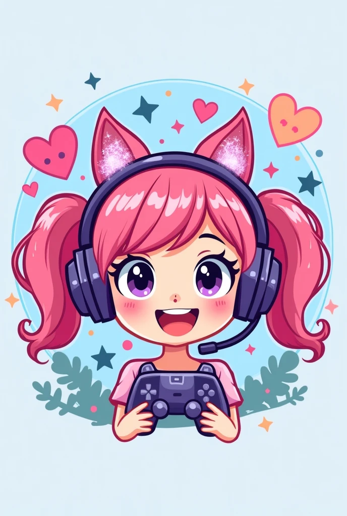 Create a cute, girly gamer logo for a YouTube channel