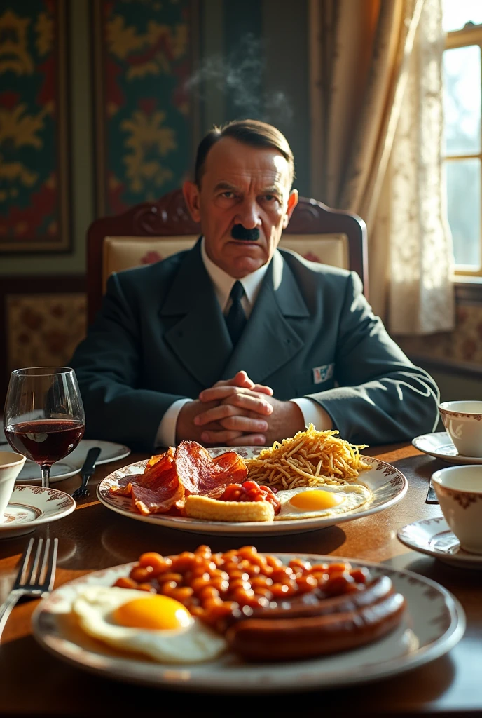 Adolf ?????? eating an English fryup