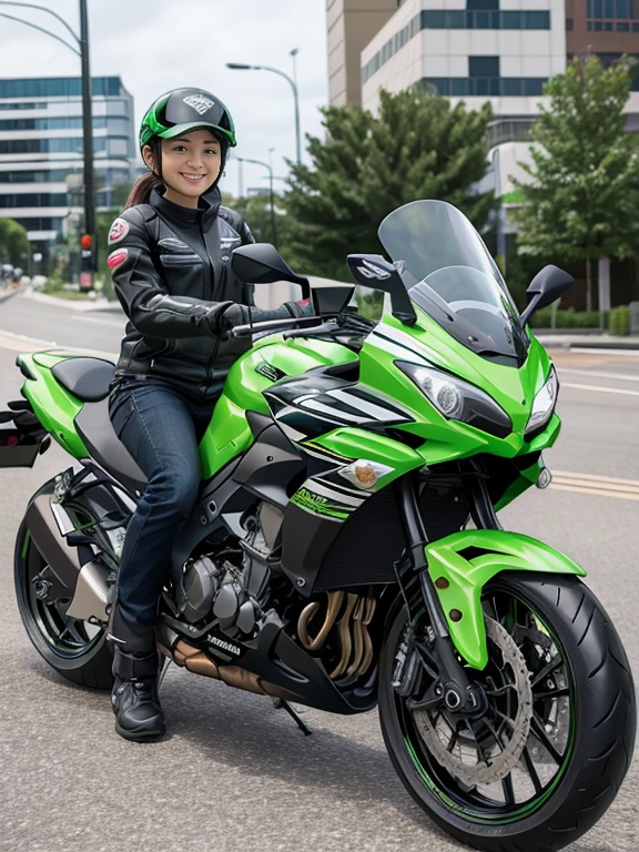 female rider,kawasaki motorcycle