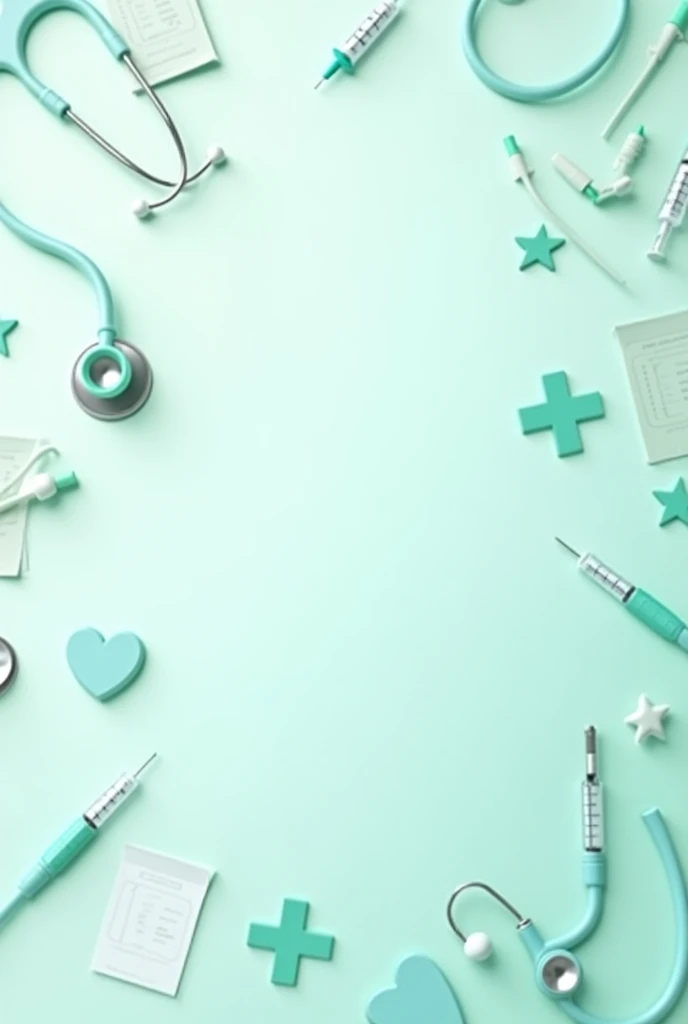 Seagreen and white color with hospital icons proffessional