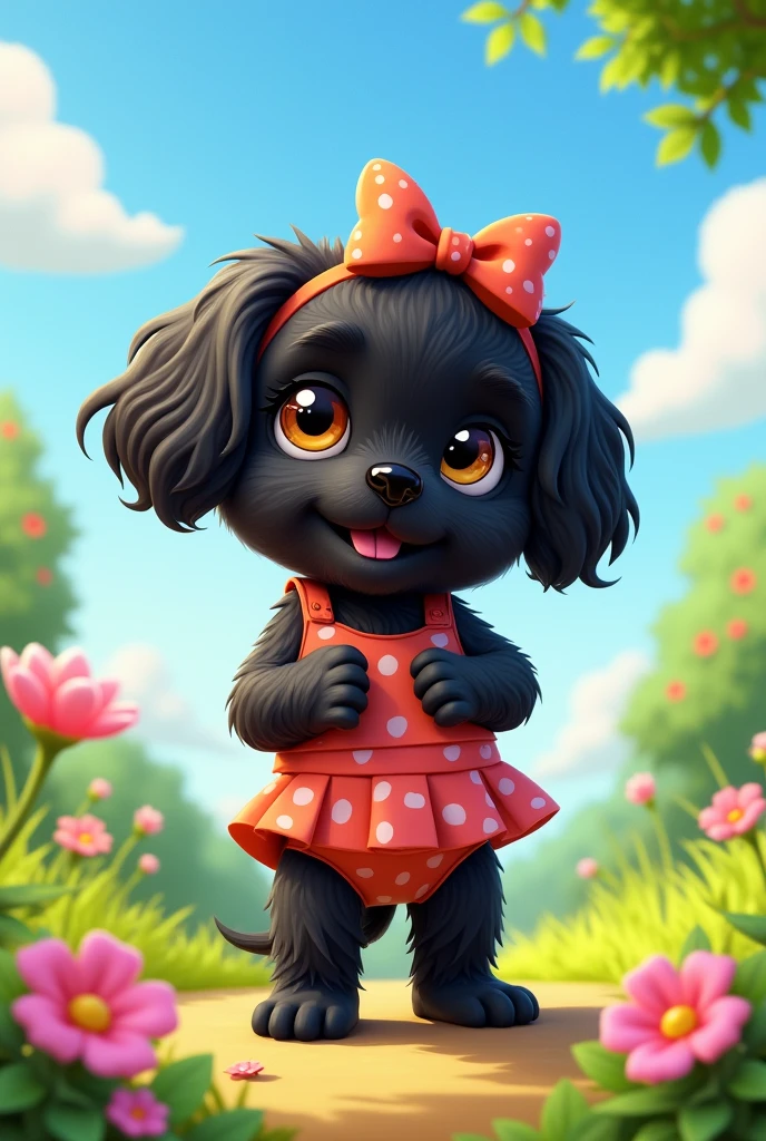 Humanified littlest pet shop black shih tzu puppy
