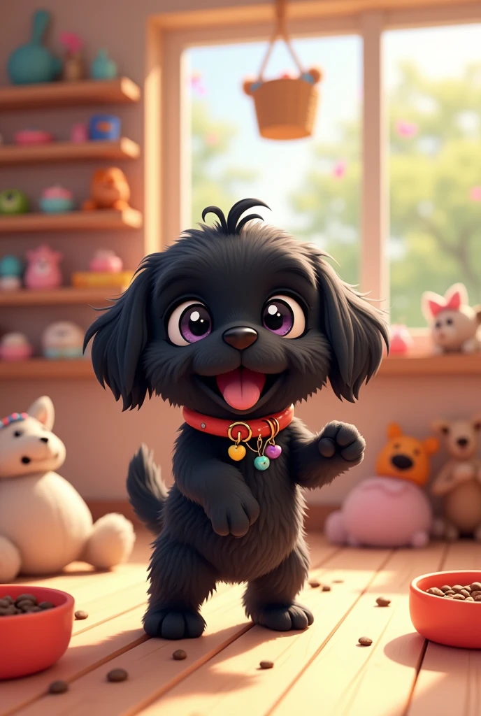 Humanified littlest pet shop black shih tzu puppy
