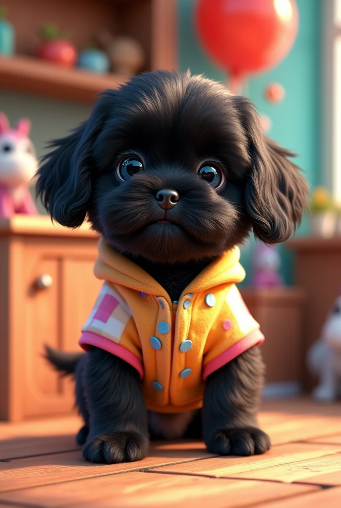 Humanified littlest pet shop black shih tzu puppy blue eyes