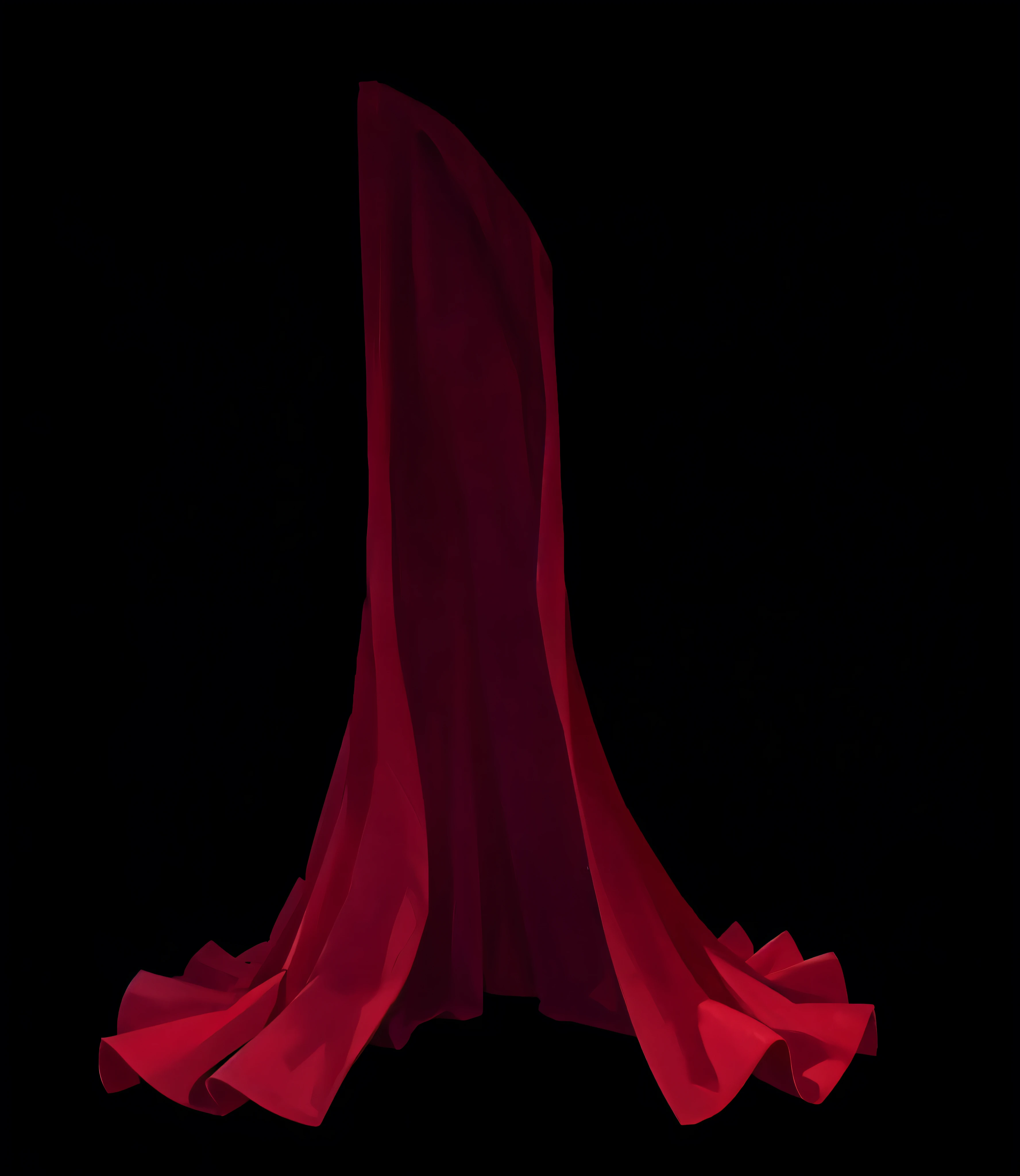 Highest quality,4K,No characters,Long red pleated dress,Skirt,Exquisite silk texture