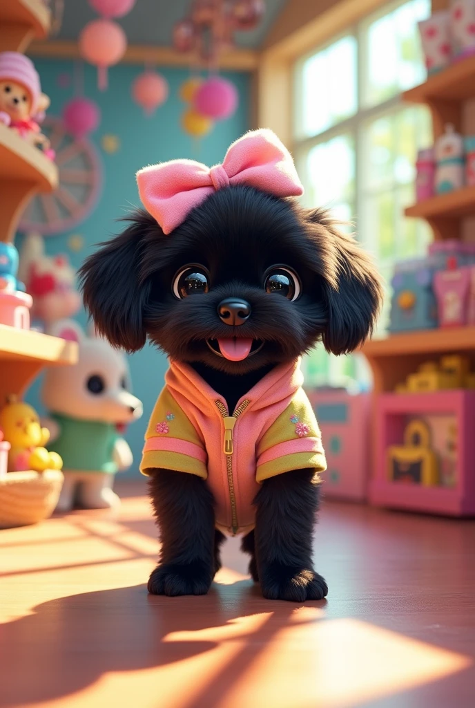 Humanified littlest pet shop black shih tzu puppy