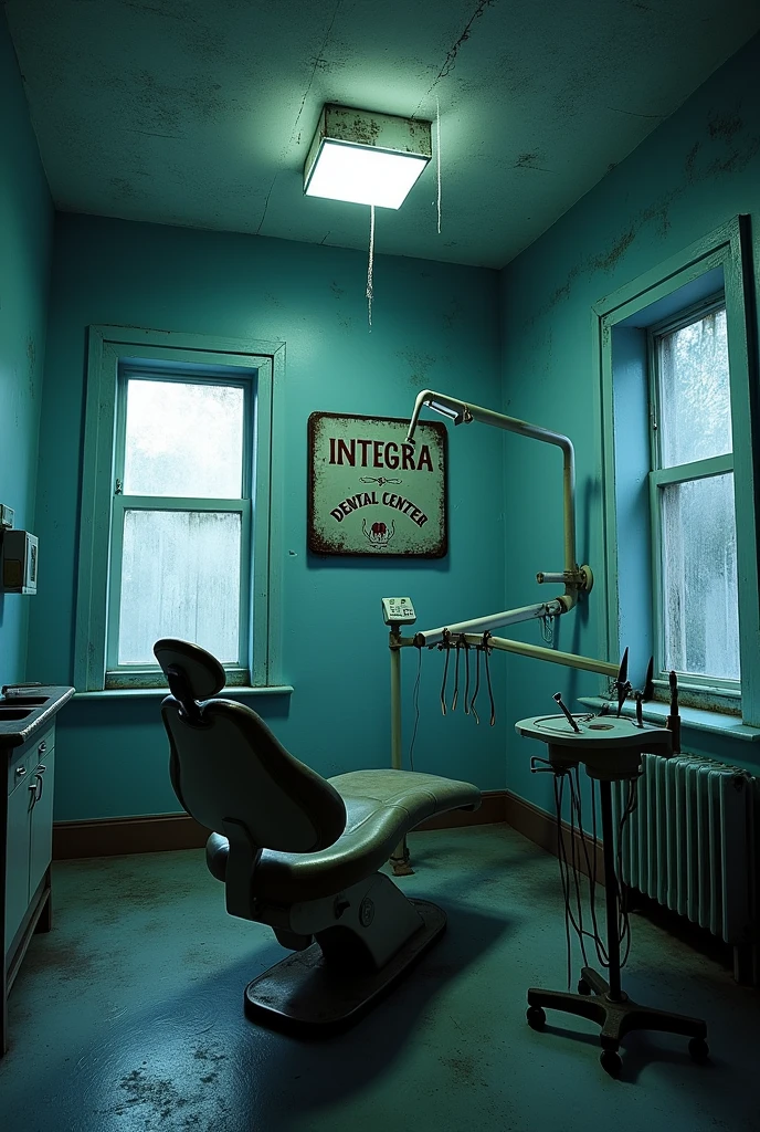 Ghostly dental office with a sign that reads INTEGRA dental center