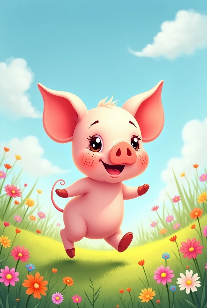 Cute pig illustration for children