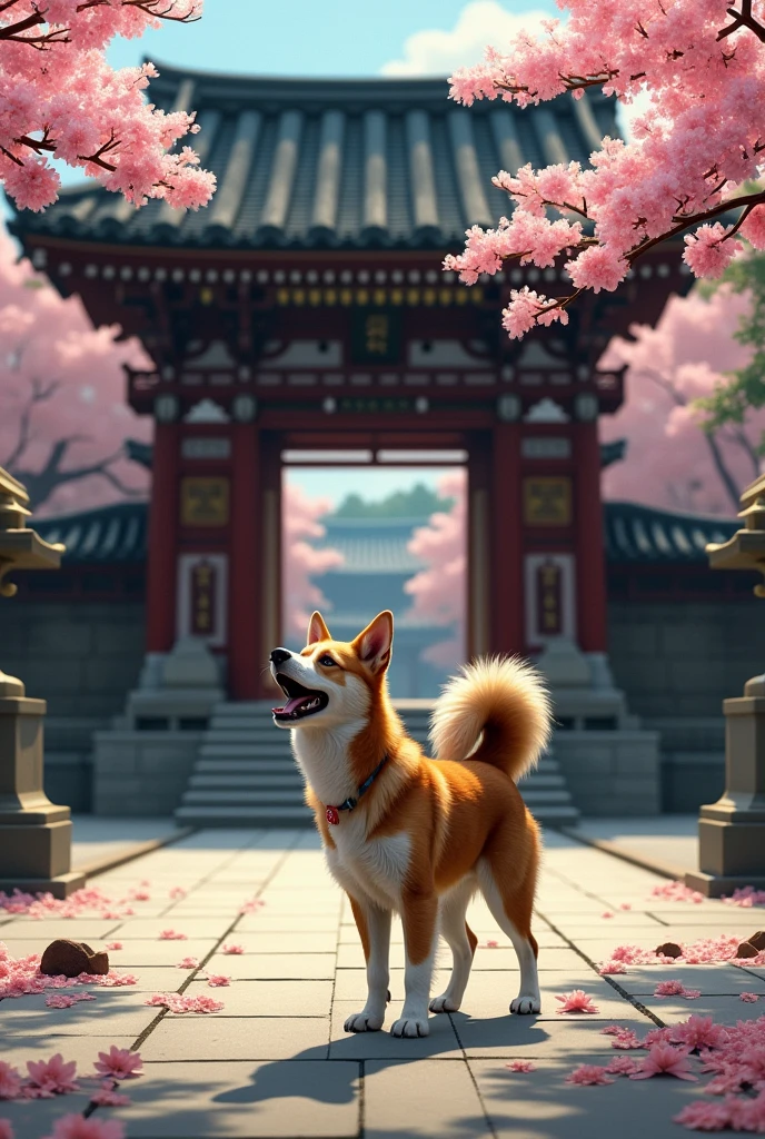 There is only one dog barking in front of the Yasukuni Shrine in Japan,and there is dog shit all around,Like a toilet