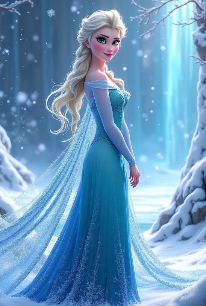 Frozen elsa smile full body sexy mideum boobs naked chest
