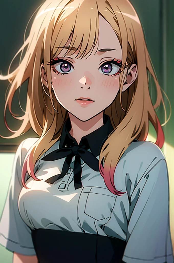 marin kitagawa, medium breasts, long blonde hair, (school uniform), full body, victorious pose, (best quality,4k,8k,highres,masterpiece:1.2),ultra-detailed,(realistic,photorealistic,photo-realistic:1.37), extremely detailed face, detailed eyes, detailed lips, high quality, digital art, 3d render, cinematic lighting, vibrant colors, dynamic composition
