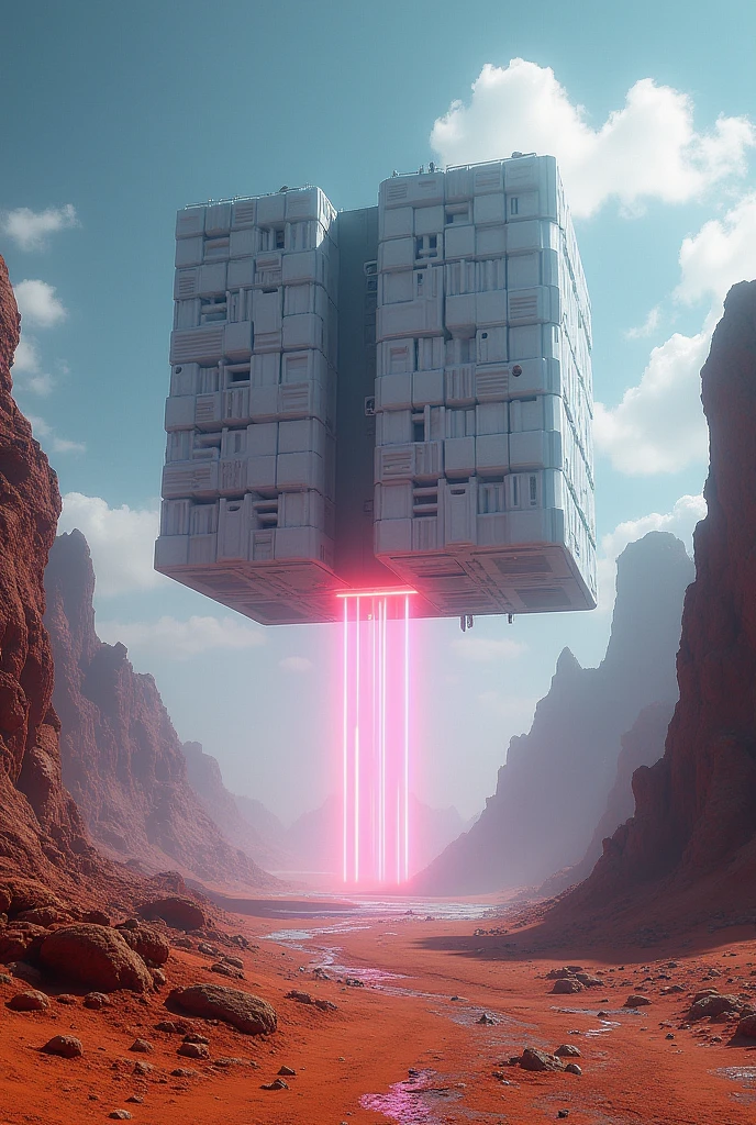 ethereal fantasy concept art of a floating monolithic alien square structure, (laserbeams shaped like an ((infinity:4.6) symbol:3.2):4.4), scifi, highly detailed, photorealistic, dynamic angle, intricate detail, hyper-realistic, arid rocky planet, futuristic transportation, on another planet, futuristic utopia, alternative living, uhd, 8k, alternative transportation, high quality, exciting mood, euphoric atmosphere, (otherworldly, alien:4.5),