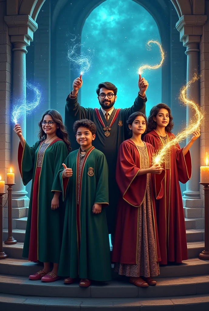 Vanasthalipuram vamshi
Marredpalli mounika
Mehdipatnam Mohammad
Panjagutta priya
Ranigunj rojarani
Vidyanagar vardhini
Patancheru praveen

Create a image for these names in the Harry Potter theme 