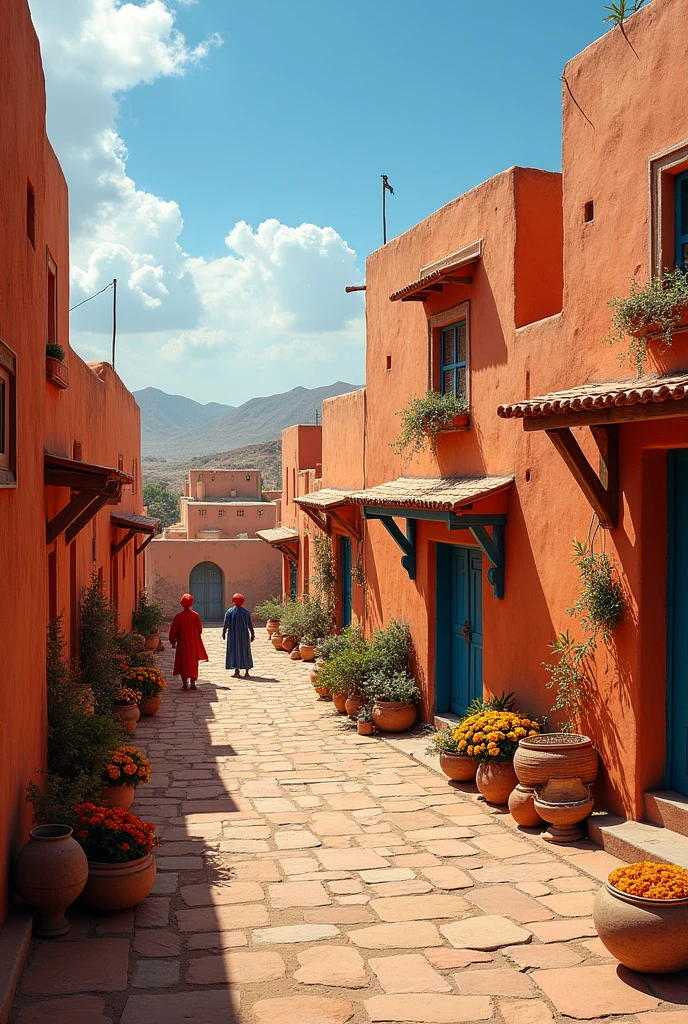 *Footage: Traditional Rajasthani village with colorful houses and local artisans at work.*