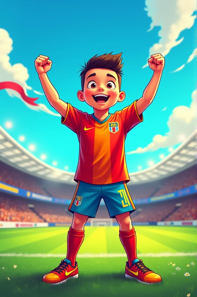 Create an avatar with a focus on my hobby, football. The character should have a French crop haircut, with a style that shows enthusiasm and passion for the game.”