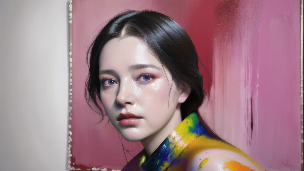 Android Beauty, Powerful paintings inspired by Francis Bacon, Ultra-realistic surrealism, Hyperrealism, fear, art, hyper real painting, Realistic illustration painting, カラフルなHyperrealism, Hyper-realistic digital art