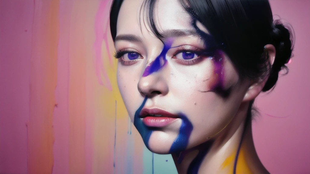 Android Beauty, Powerful paintings inspired by Francis Bacon, Ultra-realistic surrealism, Hyperrealism, fear, art, hyper real painting, Realistic illustration painting, カラフルなHyperrealism, Hyper-realistic digital art