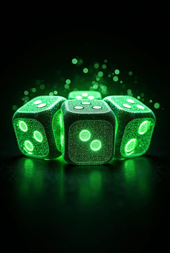 Neon green board game shop (named Gémklub) logo with black background including dice