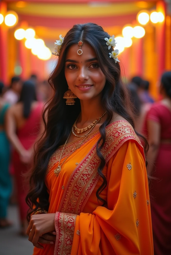 A beautiful girl with Indian culture 