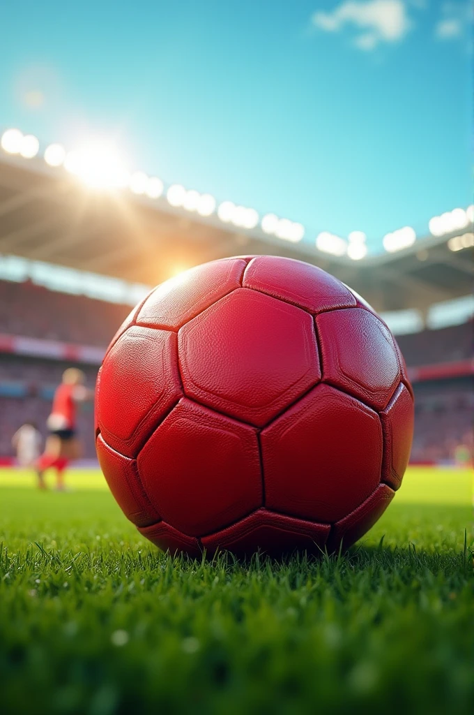 Only a big football which is red in colour