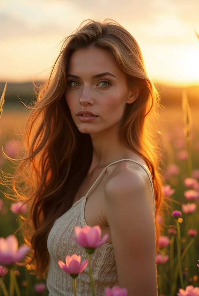 A beautiful woman with perfect face