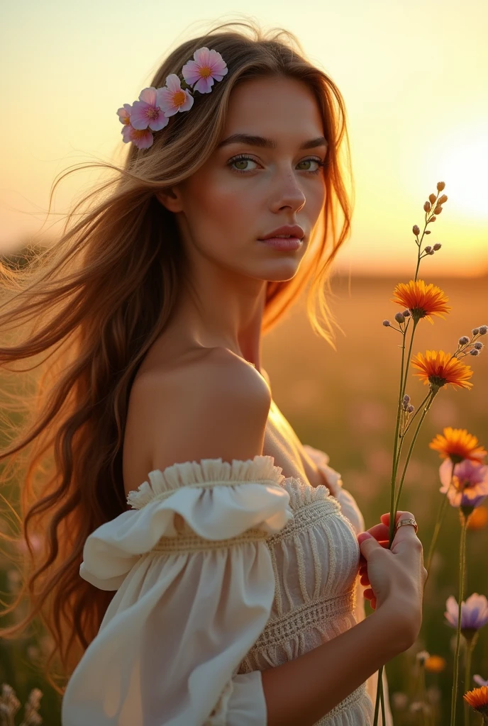 A beautiful woman with perfect face