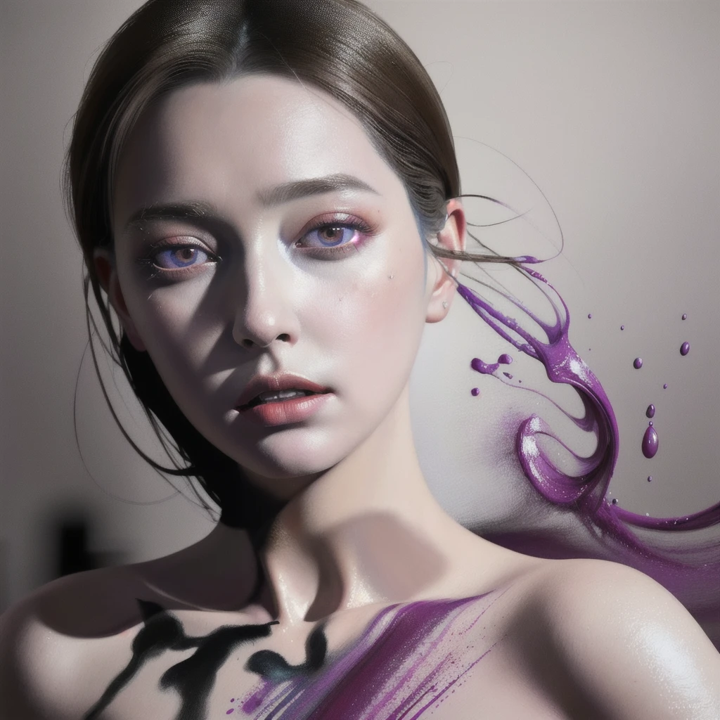Android Beauty, Powerful paintings inspired by Francis Bacon, Ultra-realistic surrealism, Hyperrealism, fear, art, hyper real painting, Realistic illustration painting, カラフルなHyperrealism, Hyper-realistic digital art