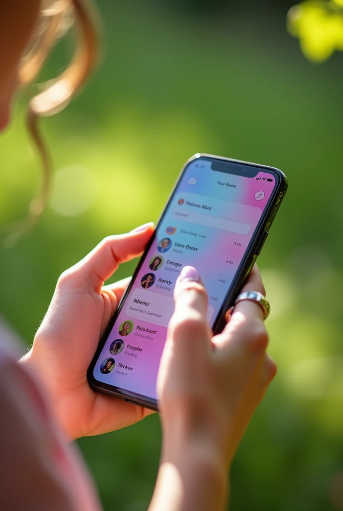 Contact list in Mobile in wife hand