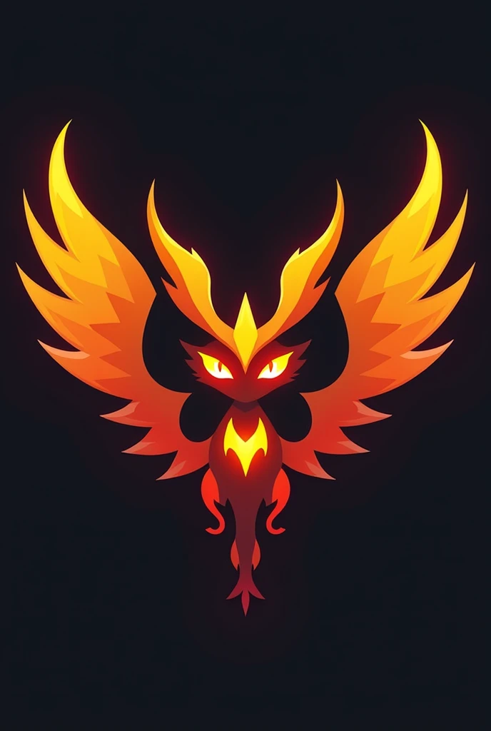 Create a logo inspired by the Pokémon Volcarona. The design should capture the essence of Volcarona with its fiery and moth-like features, including its vibrant wings and intense, glowing eyes. Incorporate the colors orange, red, and yellow to evoke a sense of fire and energy. The logo should be modern and sleek, suitable for branding purposes, while still reflecting the powerful and mystical nature of Volcarona."