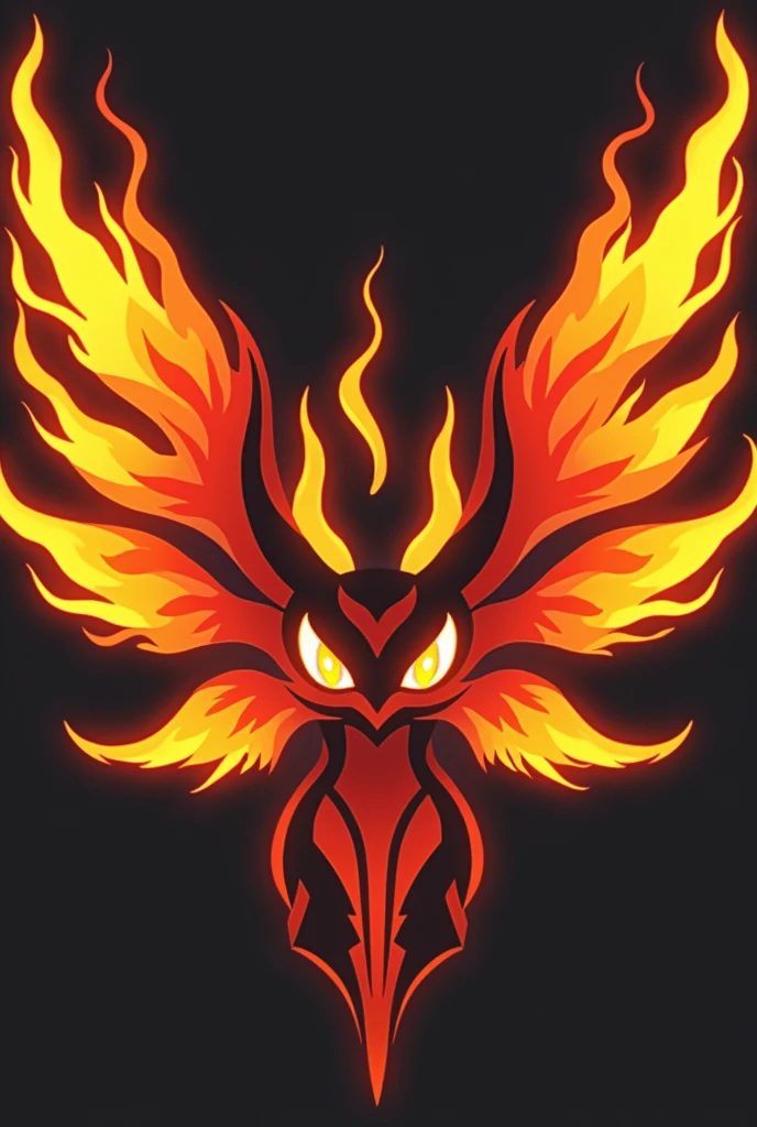 Create a logo inspired by the Pokémon Volcarona. The design should capture the essence of Volcarona with its fiery and moth-like features, including its vibrant wings and intense, glowing eyes. Incorporate the colors orange, red, and yellow to evoke a sense of fire and energy. The logo should be modern and sleek, suitable for branding purposes, while still reflecting the powerful and mystical nature of Volcarona."