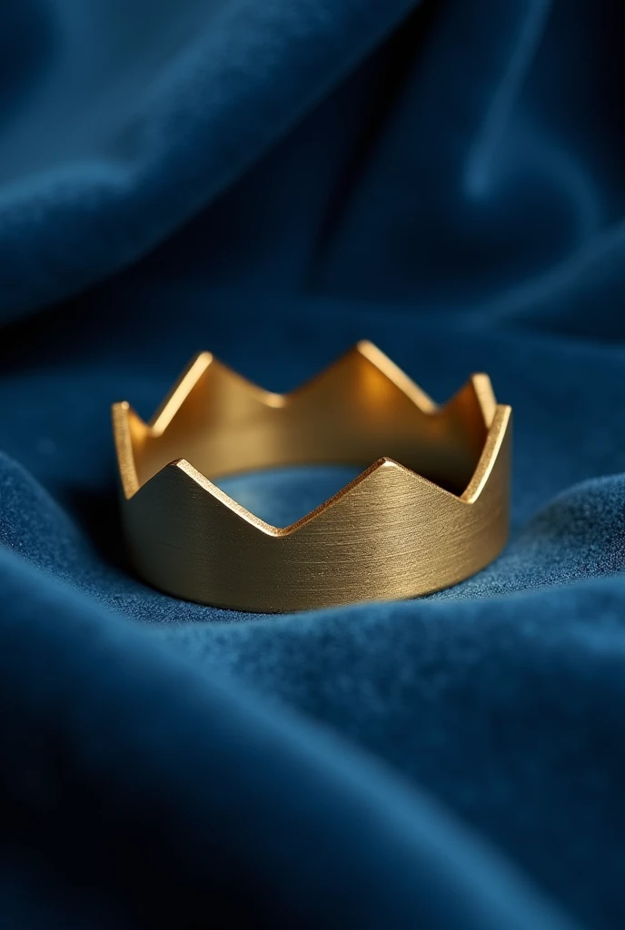 Gold crown。without any embellishments such as gems or bumps、flat and simple。A ring、evenly spaced rectangular protrusions