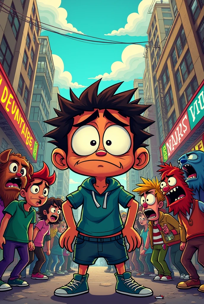 Everyone is very angry at the 2D character