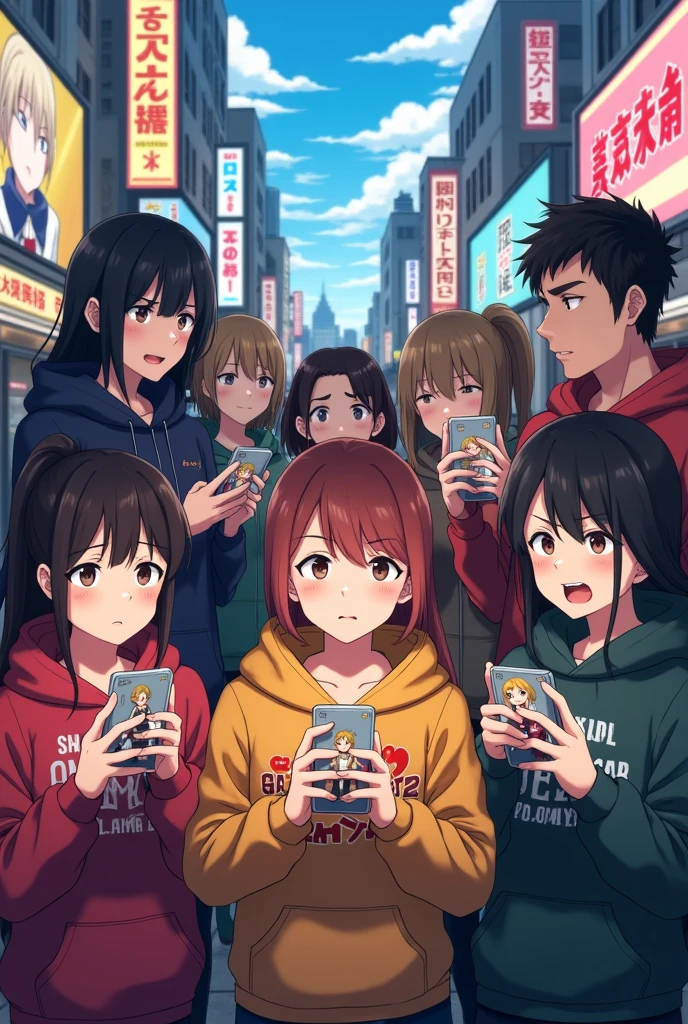 people are so angry pressing on anime character phone