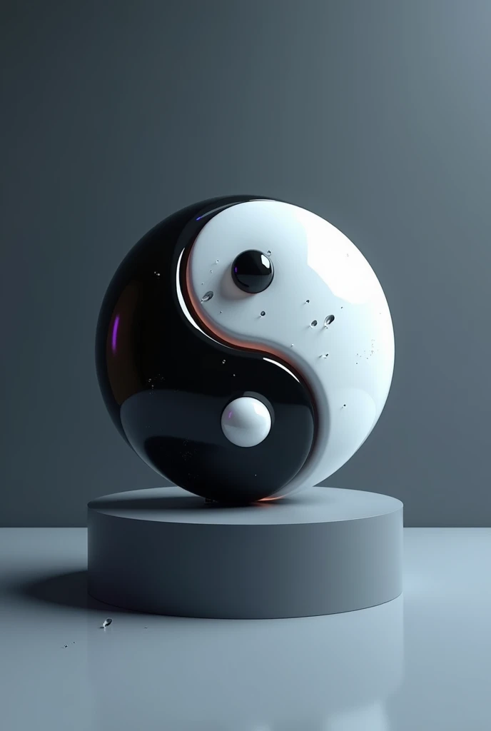 Create a super realistic 3D yin yang logo