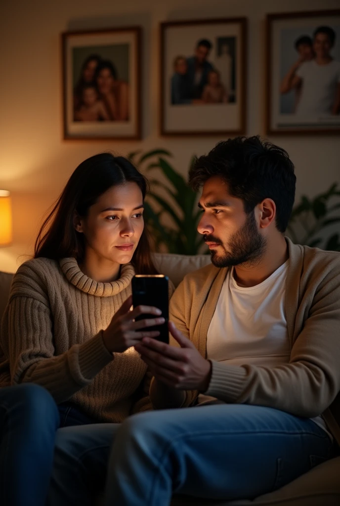 Husband wife taking in serious mood wife has Mobile