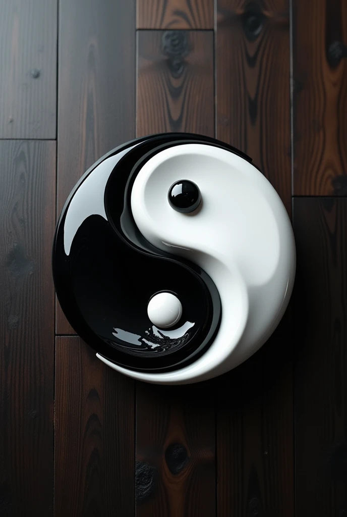 Create a super realistic 3D yin yang logo