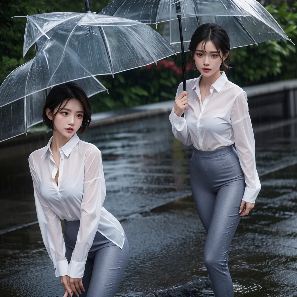 exy pose、Hair getting wet in the rain、Mr.々Hair style、Short Hair、Transparent shirt、Beautiful woman getting wet in the rain、typhoon、Get wet without an umbrella、Beautiful woman in the rain、雨で濡れたBeautyOL、Detailed face、Realistic、beautiful girl、Beauty、Office Lady Uniform、beauty、Beautiful woman、Narrow waist、Handsome woman、Tight pants look、Colorful suit、Sexy pose、Tight suit pants、Suit wet in the rain、Wet naked shirt、See-through shirt、Shot in heavy rain、Naked shirt、Colorful underwear